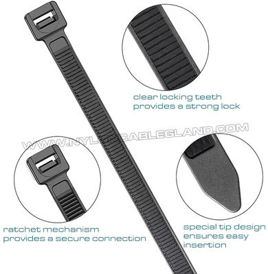 Cable Ties 4.8x300mm Plastic Zip Cable Tie, Ø3.5~80mm Adjustable PA Nylon 66 Cable Tie (50lbs) for Home, Office, Garden
