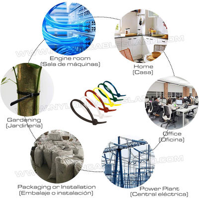 Cable Ties 4.8x300mm Plastic Zip Cable Tie, Ø3.5~80mm Adjustable PA Nylon 66 Cable Tie (50lbs) for Home, Office, Garden