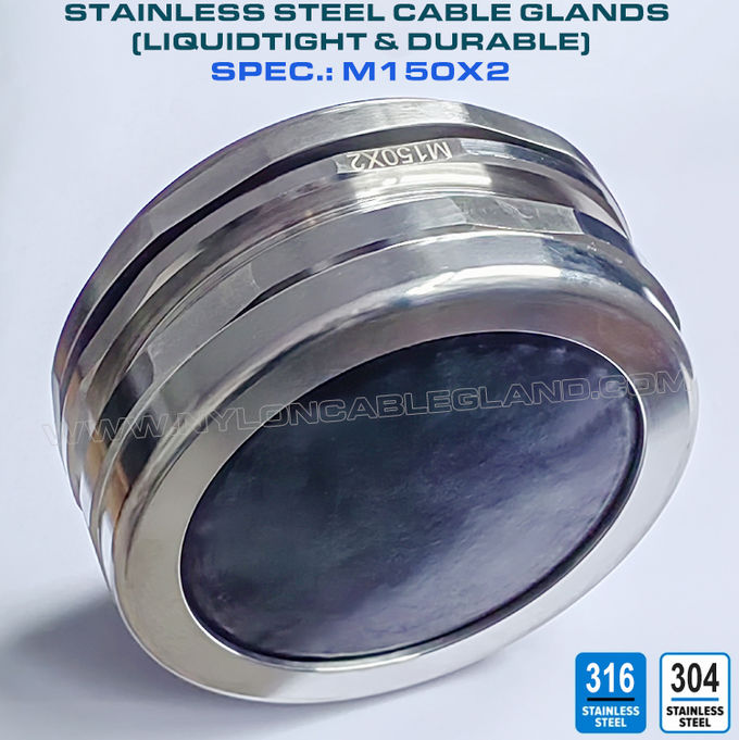 304/316 स्टेनलेस स्टील केबल फिटिंग M150x2, 110-125 मिमी केबल के लिए वाटरप्रूफ केबल ग्लैंड सीलिंग कनेक्टर।